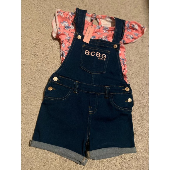 BCBG Other - NWT BCBG Girls Denim Shortalls Set Size 6